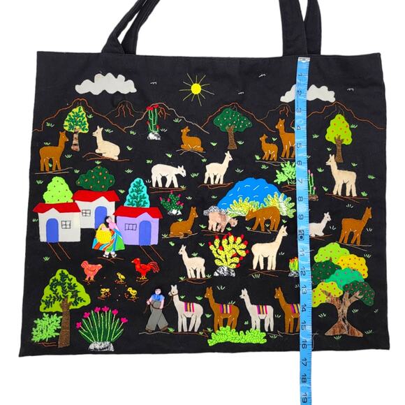 Forrest Outreach Foundation Peruvian Handcrafts Black Fabric Tote - Picture 9 of 11